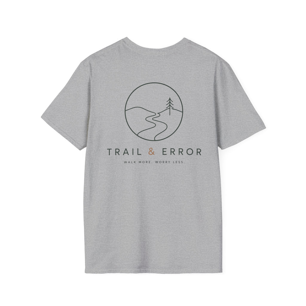 Trail & Error - Walk More, Worry Less (Back) T-Shirt