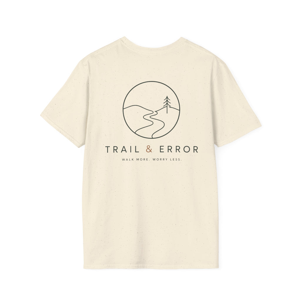 Trail & Error - Walk More, Worry Less (Back) T-Shirt